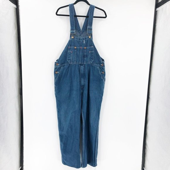 Round House Jeans Round House Mens Blue Classic Denim Overalls Size